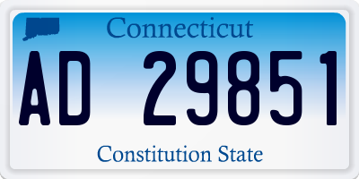 CT license plate AD29851
