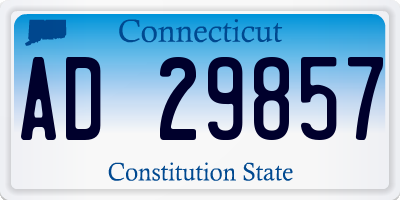 CT license plate AD29857