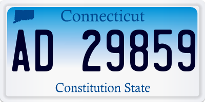 CT license plate AD29859