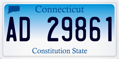 CT license plate AD29861