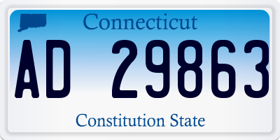 CT license plate AD29863