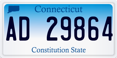 CT license plate AD29864