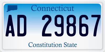 CT license plate AD29867