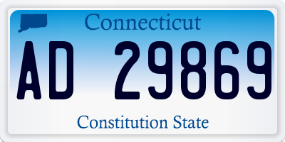 CT license plate AD29869