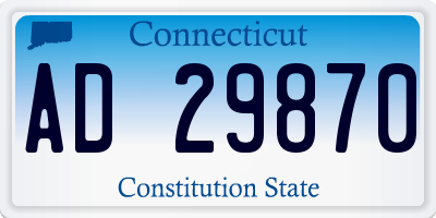 CT license plate AD29870