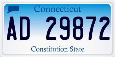 CT license plate AD29872