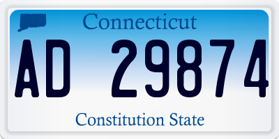 CT license plate AD29874