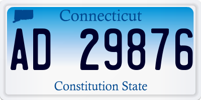 CT license plate AD29876