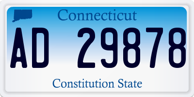 CT license plate AD29878