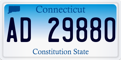 CT license plate AD29880