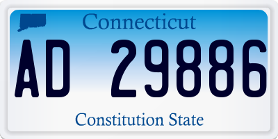 CT license plate AD29886