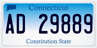 CT license plate AD29889