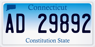 CT license plate AD29892