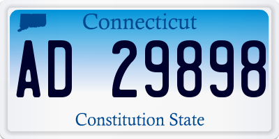 CT license plate AD29898