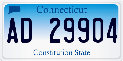 CT license plate AD29904