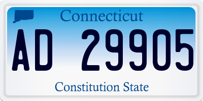 CT license plate AD29905
