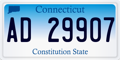CT license plate AD29907