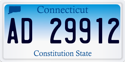CT license plate AD29912