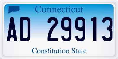 CT license plate AD29913