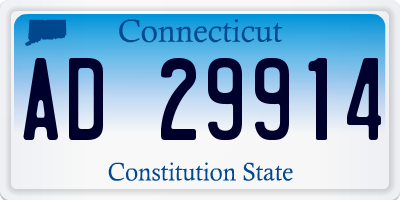 CT license plate AD29914