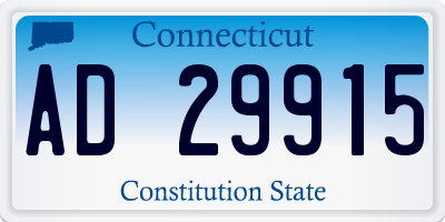 CT license plate AD29915