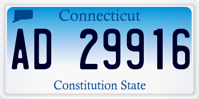 CT license plate AD29916