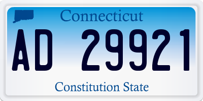 CT license plate AD29921