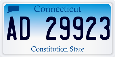 CT license plate AD29923