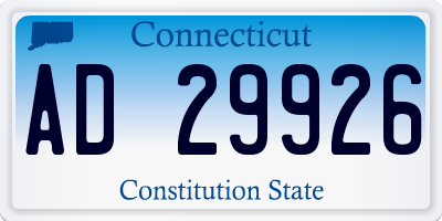 CT license plate AD29926