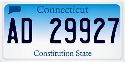CT license plate AD29927