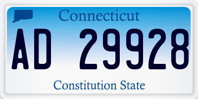 CT license plate AD29928
