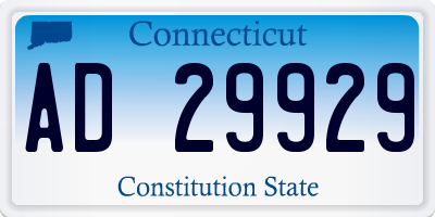 CT license plate AD29929