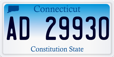 CT license plate AD29930