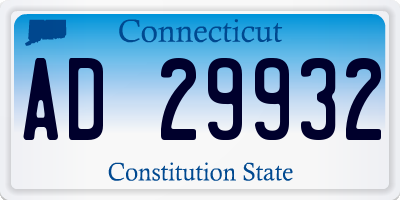 CT license plate AD29932