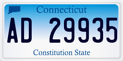 CT license plate AD29935