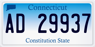 CT license plate AD29937