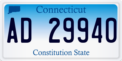 CT license plate AD29940