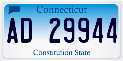 CT license plate AD29944