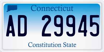 CT license plate AD29945