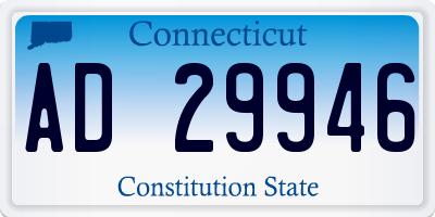CT license plate AD29946