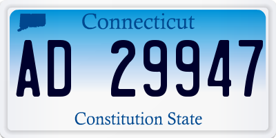 CT license plate AD29947