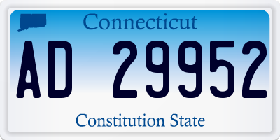 CT license plate AD29952