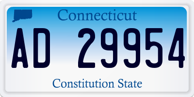 CT license plate AD29954