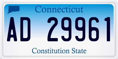 CT license plate AD29961