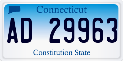 CT license plate AD29963