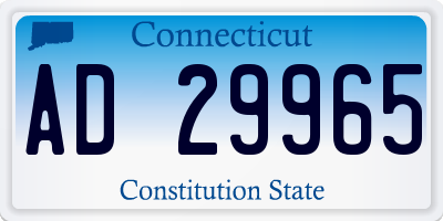 CT license plate AD29965