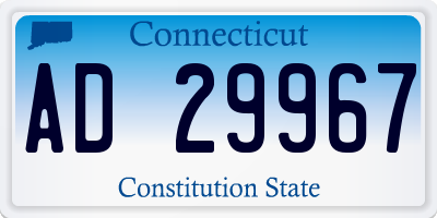 CT license plate AD29967