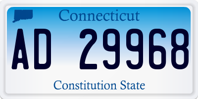 CT license plate AD29968