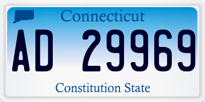 CT license plate AD29969