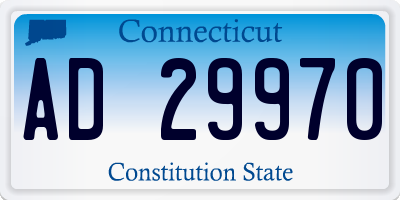 CT license plate AD29970